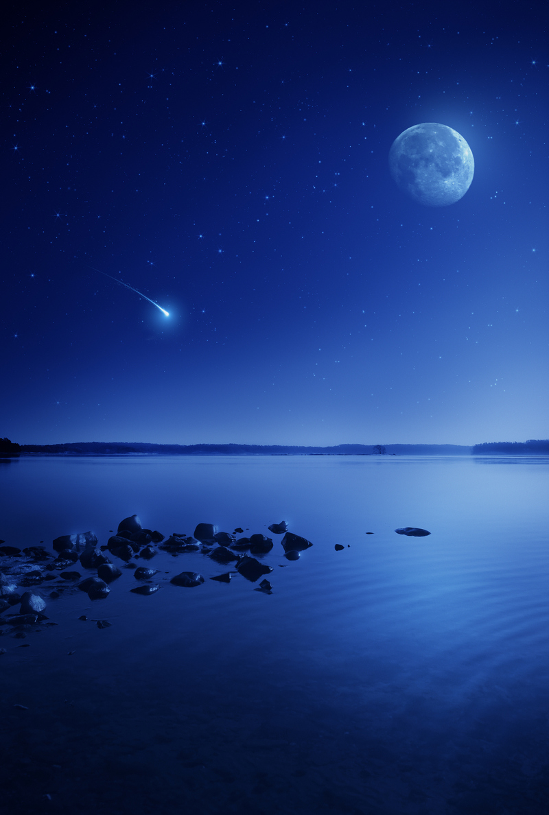 湖边夜景生活高清JPG摄影，绝美风景素材，一键下载