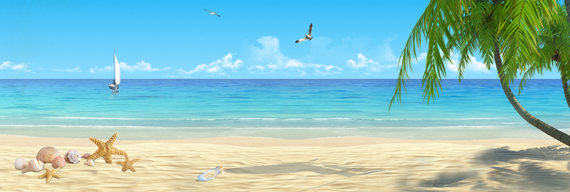 蓝色海洋沙滩高清背景图，淘宝摄影风景素材JPG/PSD格式下载