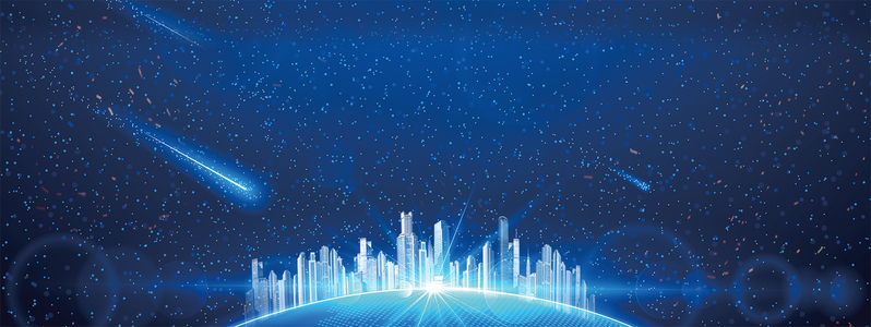 城市夜景几何星光蓝调JPG/PSD图片，高清风景摄影设计素材下载