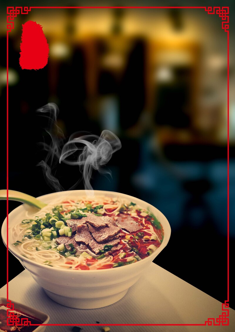 兰州拉面高清美食海报设计素材，JPG/PSD格式背景模板下载