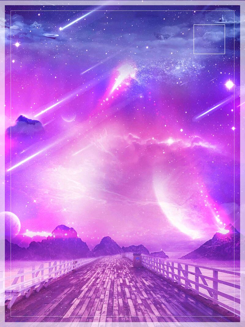 紫色梦幻流星雨摄影，唯美高清JPG图片与PSD设计素材下载