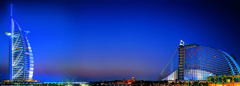 迪拜七星级酒店夜景，绝美高清JPG壁纸与PSD设计素材下载