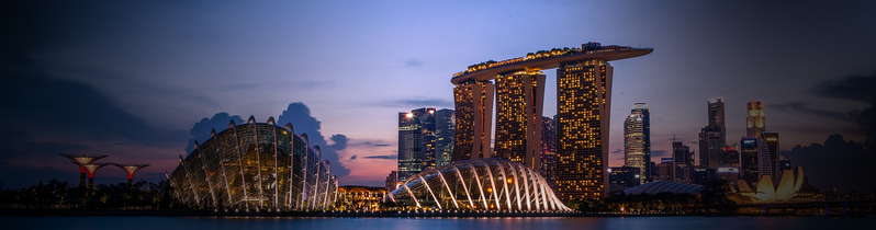 新加坡璀璨夜景Banner图，高清JPG摄影/PSD设计素材免费下载