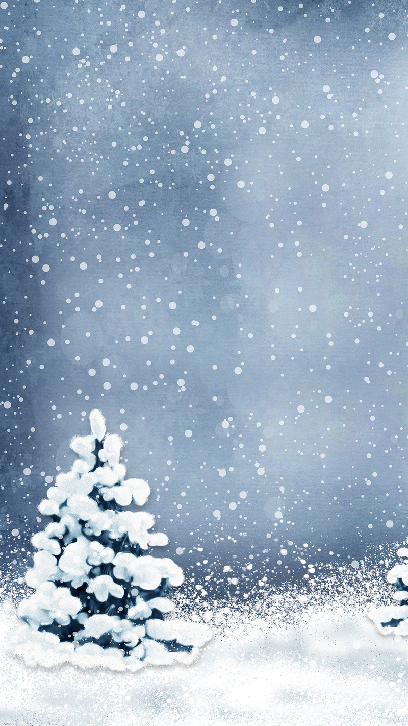 唯美圣诞雪松H5背景素材，高清JPG风景图，设计资源免费下载