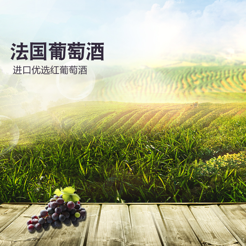 葡萄酒庄园风光PSD分层背景图，高清JPG摄影素材，设计必备下载