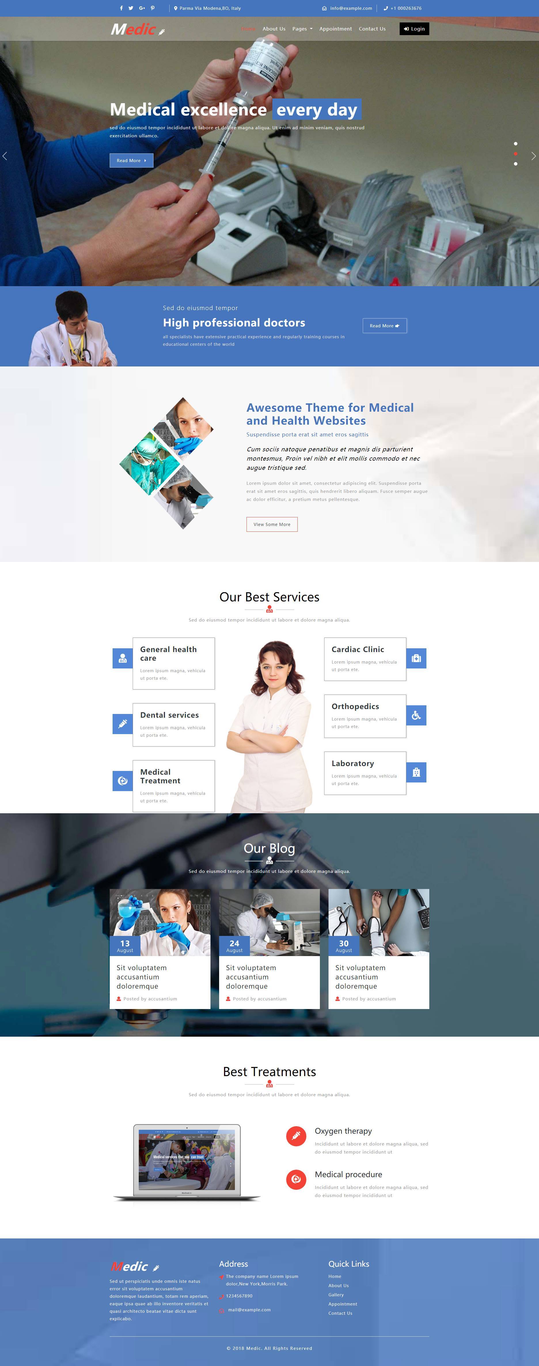 Bootstrap响应式医疗服务网站模板