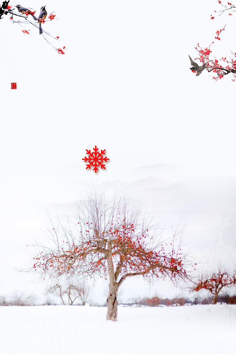 文艺腊梅小清新风景照，高清JPG/PSD素材，免费下载