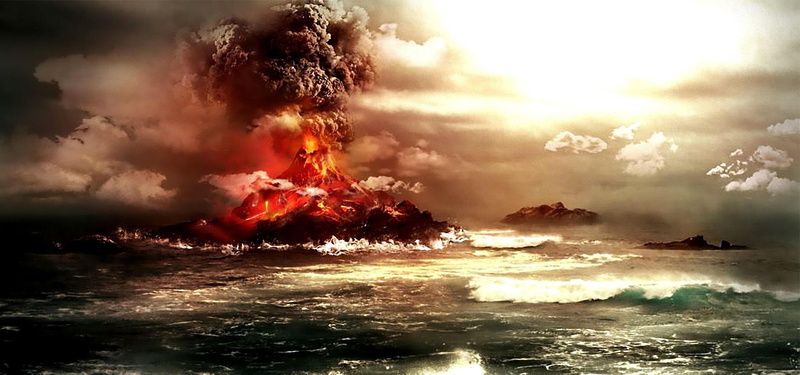 火山红海报背景高清JPG，风景摄影素材免费下载