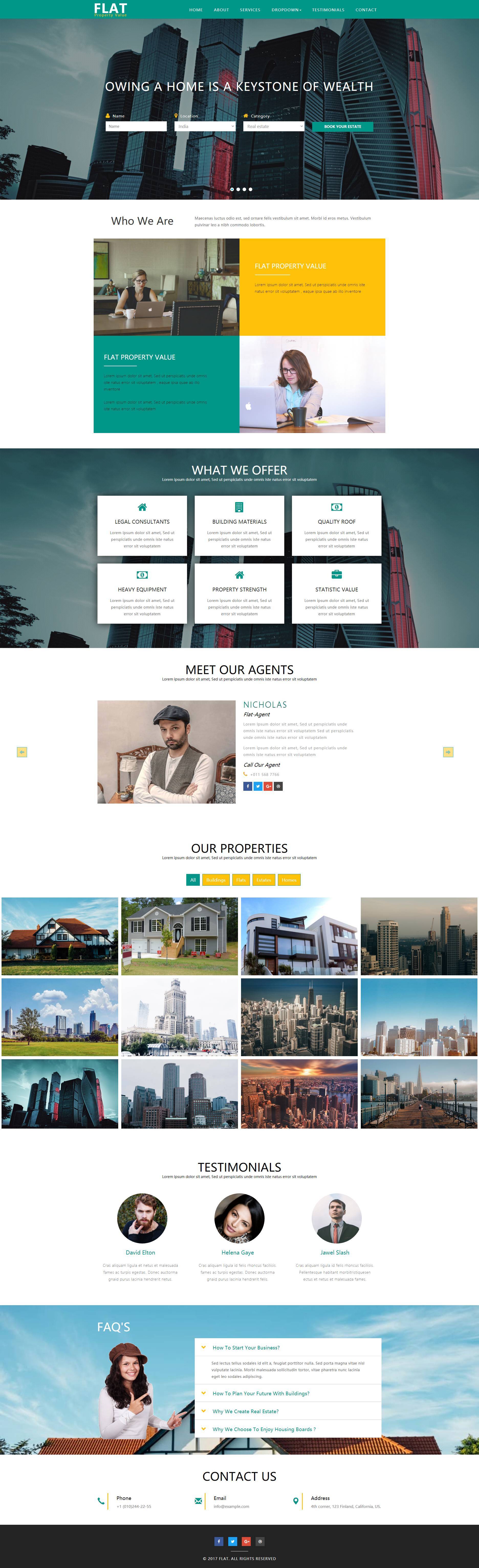 Bootstrap房地产建筑公司网站模板
