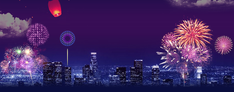 城市夜景，梦幻紫烟花JPG图片摄影/PSD风景设计素材高清下载