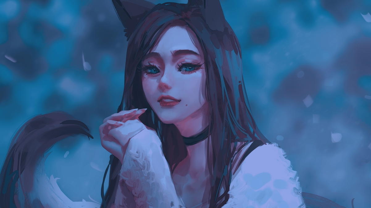 兽耳狐狸少女唯美壁纸，厚涂画风4K高清，3840x2160大图下载