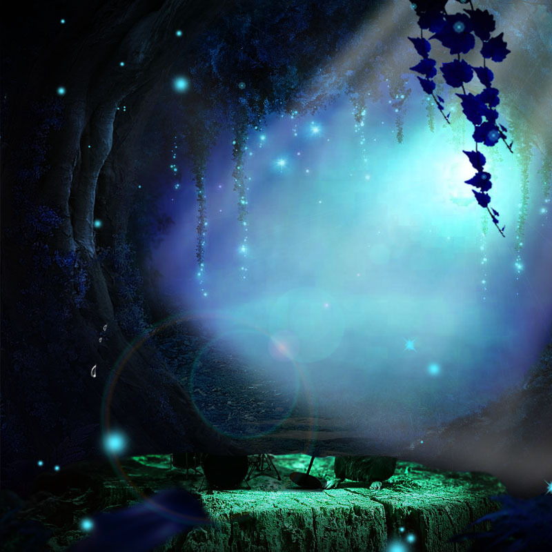 魔幻森林光线摄影，高清JPG与PSD风景设计素材下载