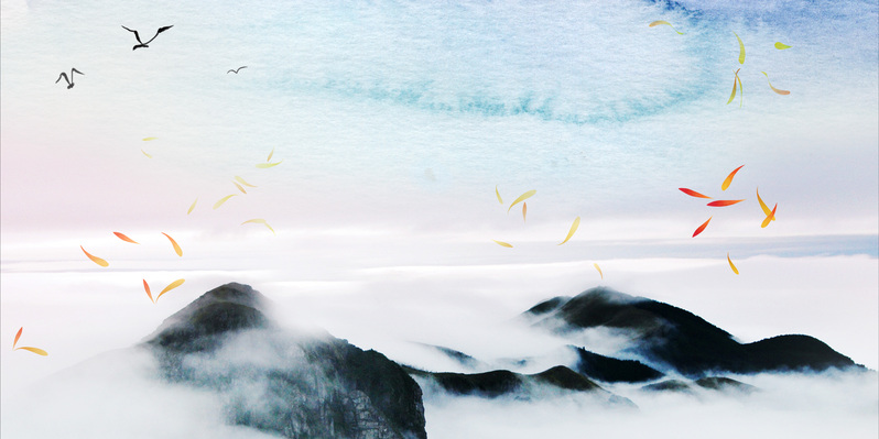 秋韵高山云雾绝美JPG摄影/高清PSD风景设计素材下载