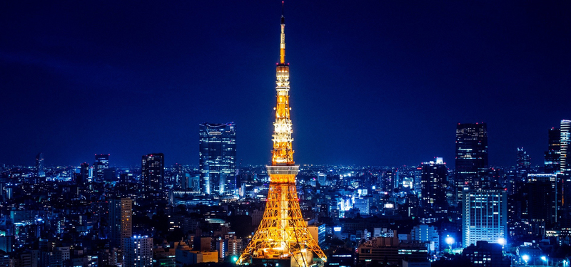 东京铁塔璀璨夜景，淘宝高清JPG图片摄影，绝美风景素材下载