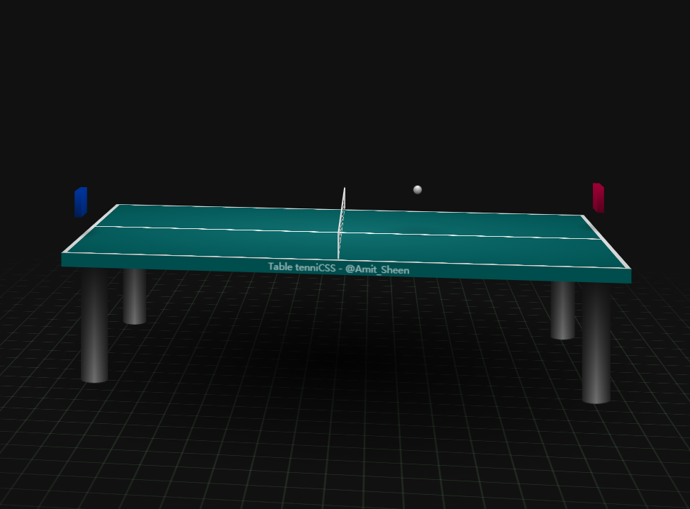 纯css3 3D乒乓球自动对打网页动画