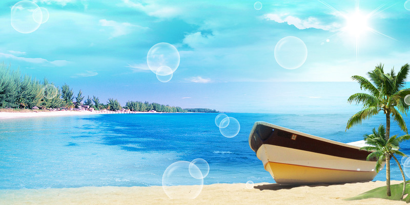 高清夏季促销海报背景，JPG/PSD格式风景素材，一键下载