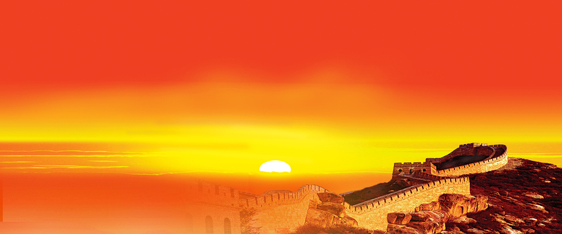 简约长城红背高清JPG摄影素材，风景图片设计下载