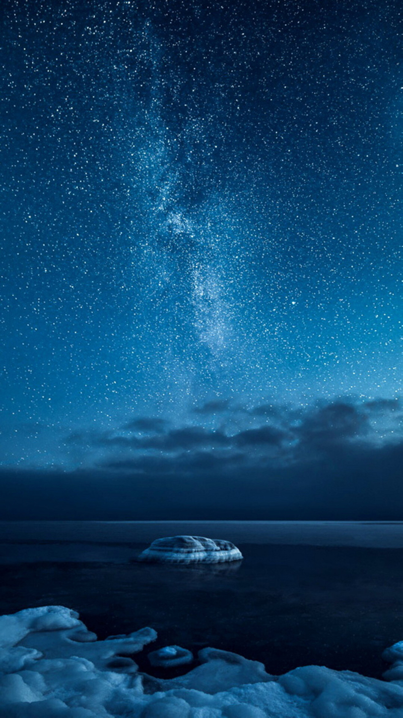 冰河地带蓝色星空高清JPG，绝美风景摄影素材下载