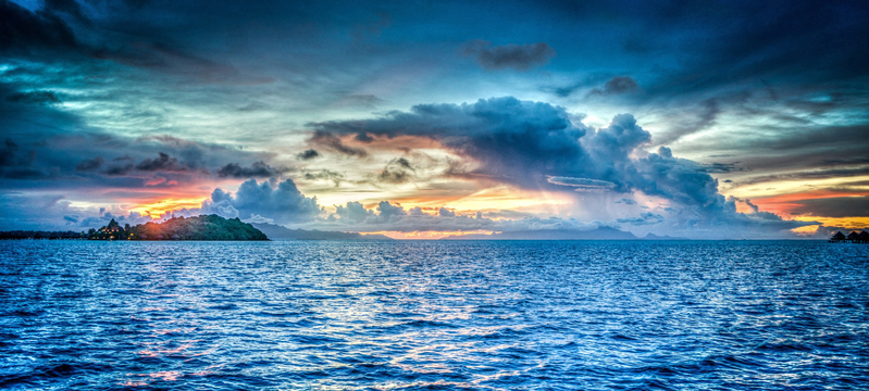 唯美天空大海背景摄影，高清JPG素材，畅享自然风景之美