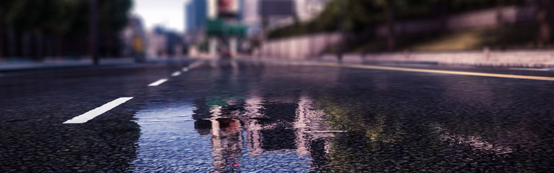 雨后路面高清JPG摄影，风景设计素材下载