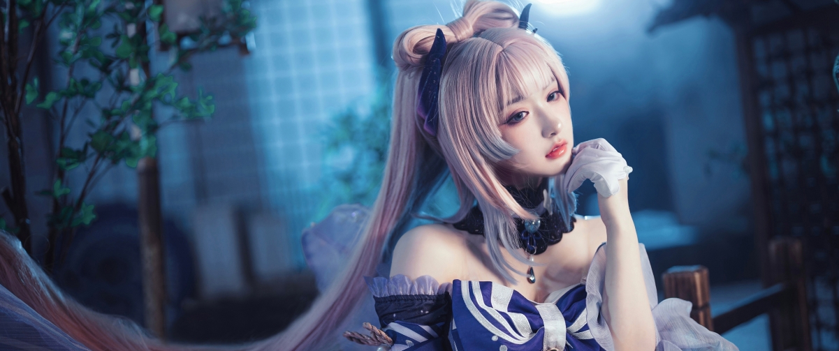 原神珊瑚宫心海绝美cosplay 4K带鱼屏壁纸，超清3440x1440分辨率，一键下载！
