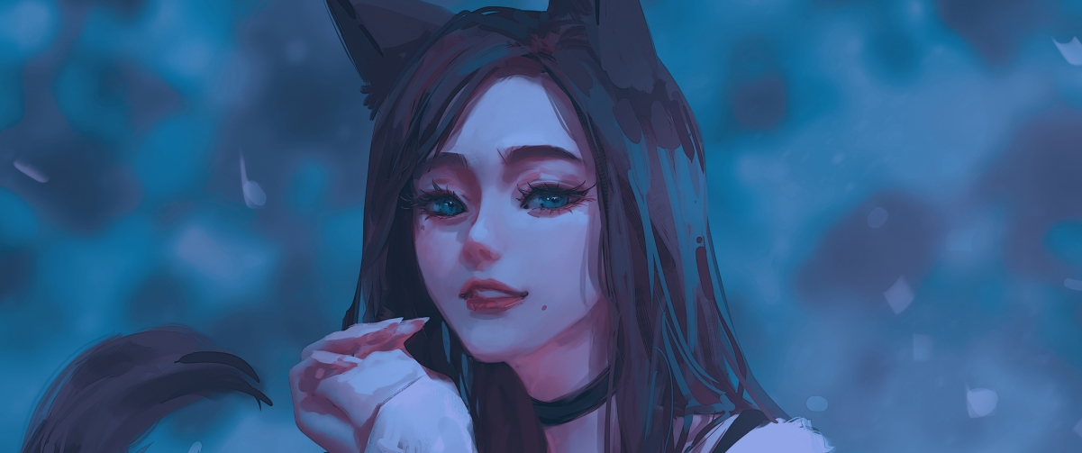 兽耳狐狸少女壁纸，4K高清带鱼屏版，3440x1440分辨率，动漫风格精选下载