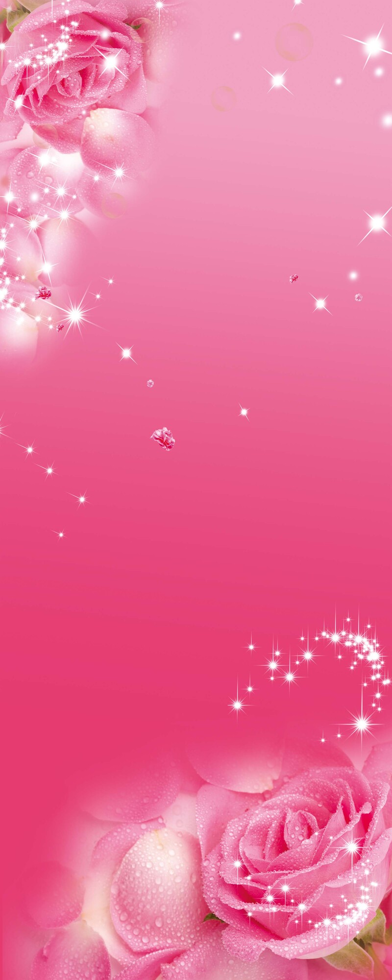 唯美粉色玫瑰花瓣背景海报模板，高清JPG/PSD设计素材下载