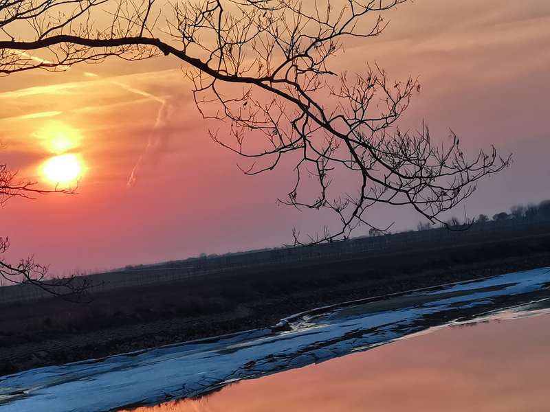 秋风落日夕阳美景，高清JPG摄影素材，免费下载风景图片
