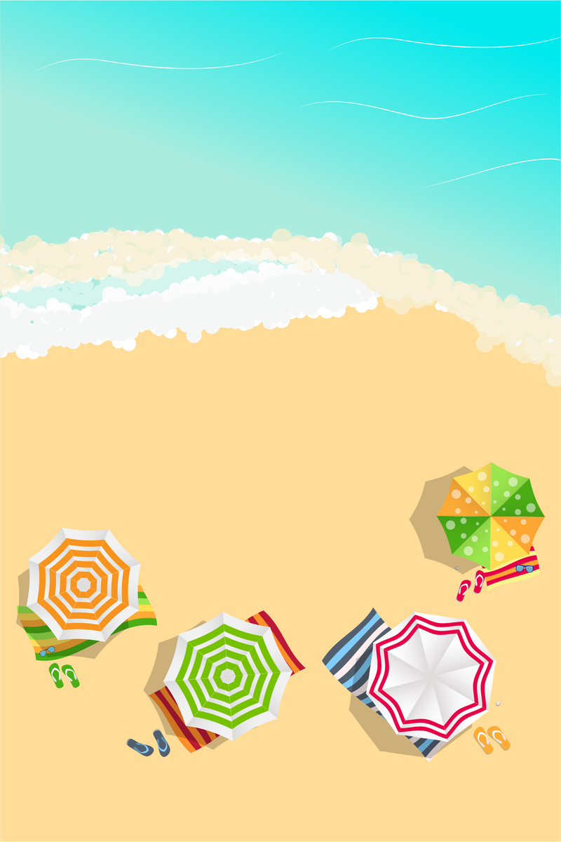 夏日海滩清新风景，高清JPG广告摄影/AI格式设计素材下载