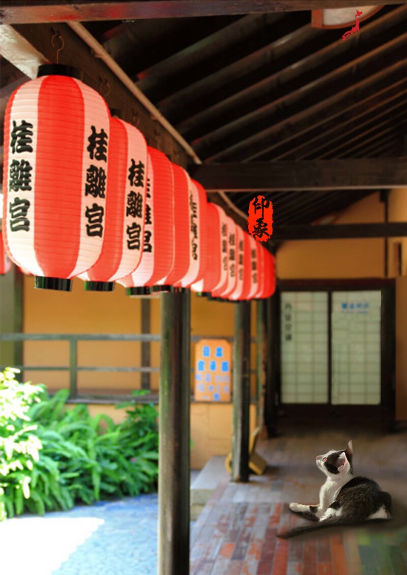 日本建筑美景背景素材，高清JPG/PSD格式下载，风景画设计资源