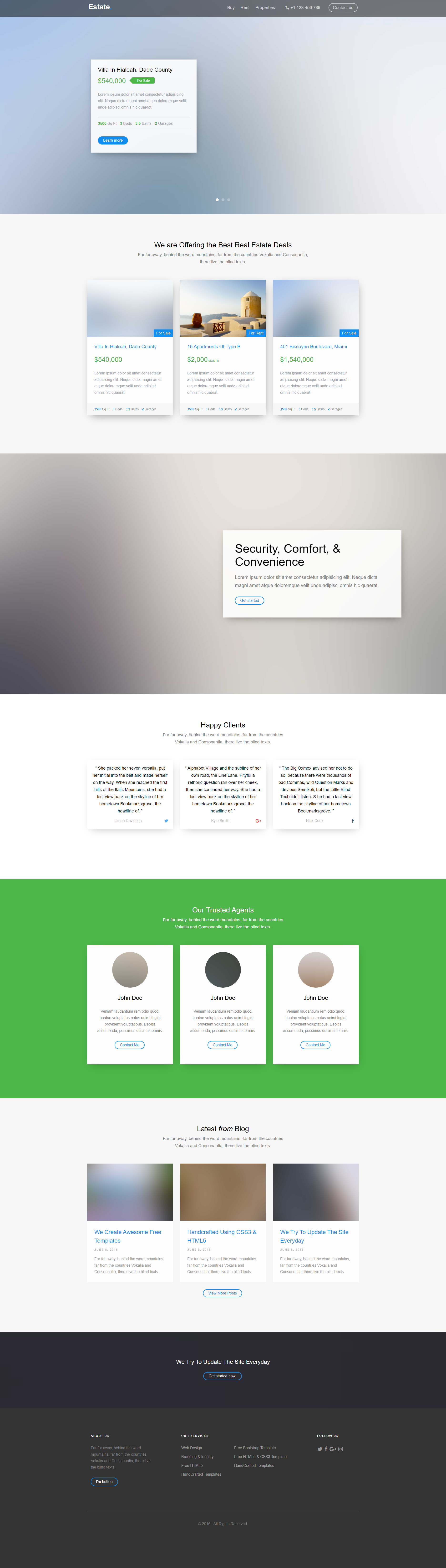HTML5 Bootstrap房产中介网站模板