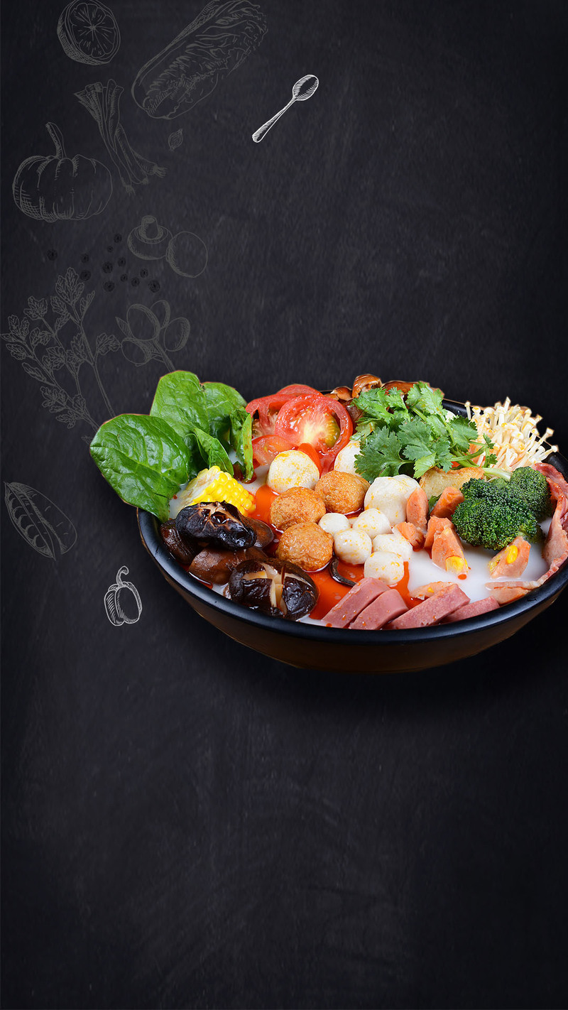 冬季火锅盛宴，高清美食JPG摄影与风景PSD设计素材下载