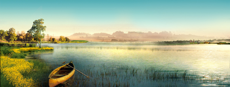 高清湖面JPG摄影素材，Banner背景/风景PSD设计资源下载