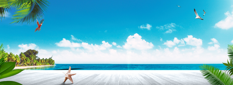 淘宝夏季大促海报素材，高清JPG背景图，摄影风景PSD格式，免费下载