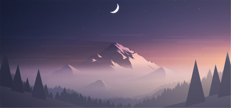 紫色夜幕下的山野美景，高清JPG摄影图片/风景设计素材免费下载