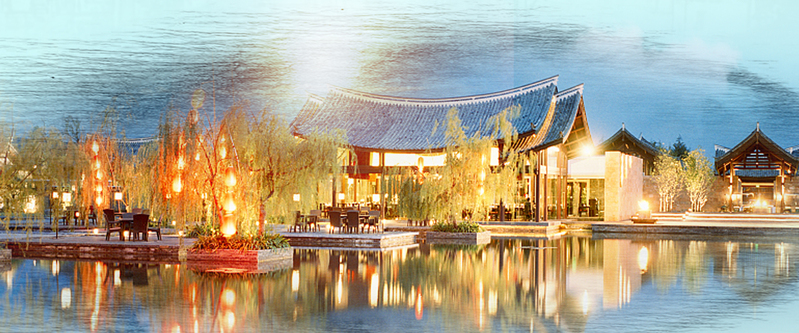 高清蓝色旅游风景海报素材，JPG/PSD格式，精美摄影图片，免费下载