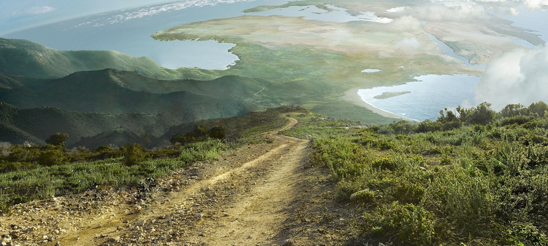 大气中华山河绿色背景图，高清JPG摄影素材，风景设计下载