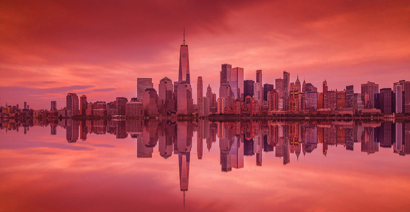 傍晚城市高楼美景，高清JPG摄影图片，风景设计素材免费下载