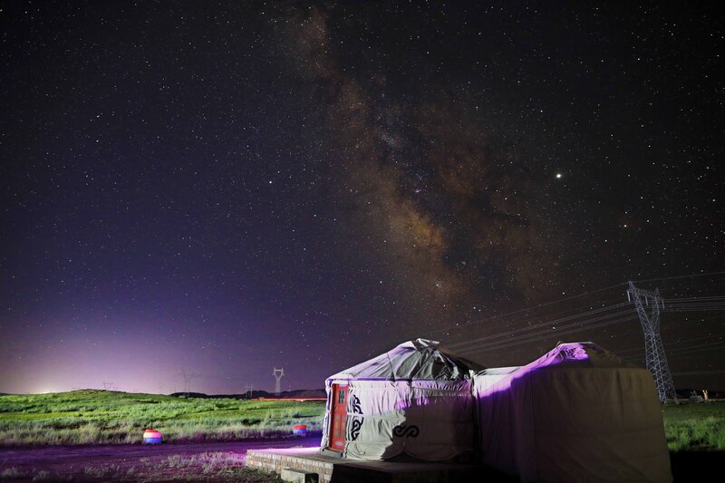 草原夜景绝美摄影，银河漫天，高清JPG图片素材下载
