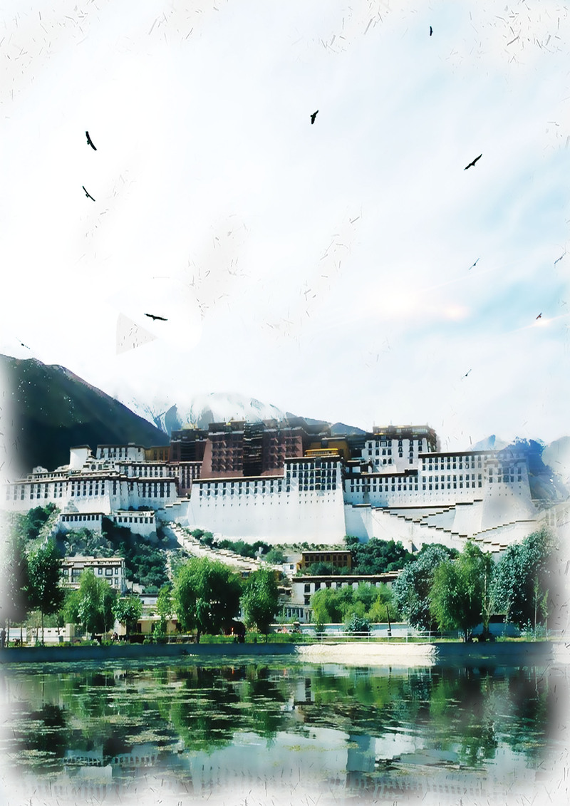 天堂般美景海报背景，高清JPG摄影/风景PSD素材下载