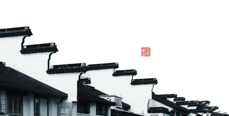中国风建筑海报背景图，高清JPG摄影/PSD设计素材下载