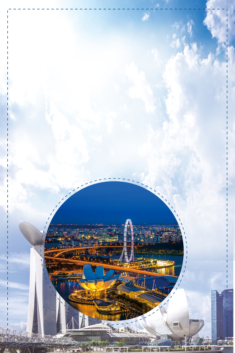 新加坡旅游海报设计素材，高清JPG风景图片/PSD格式背景下载