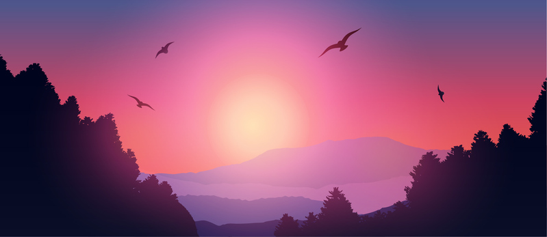 夕阳红美景摄影，高清JPG/AI风景素材下载