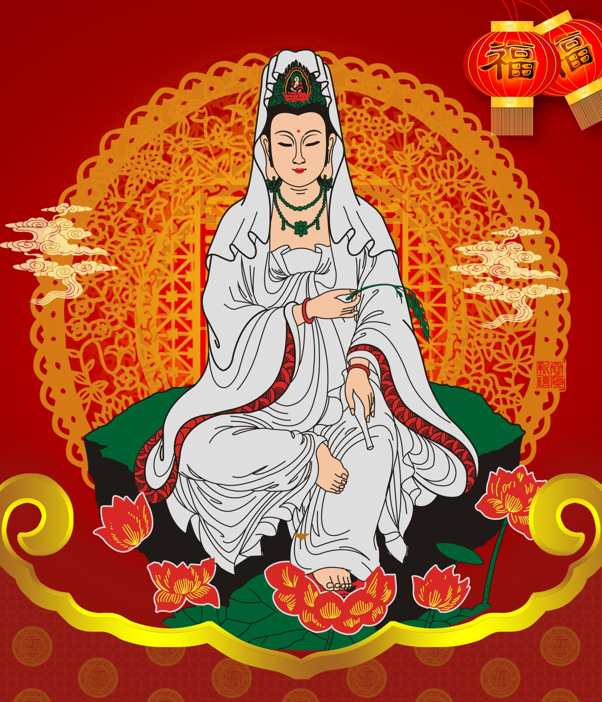 观音菩萨4K高清壁纸，精美宗教图片，2953x3445像素免费下载