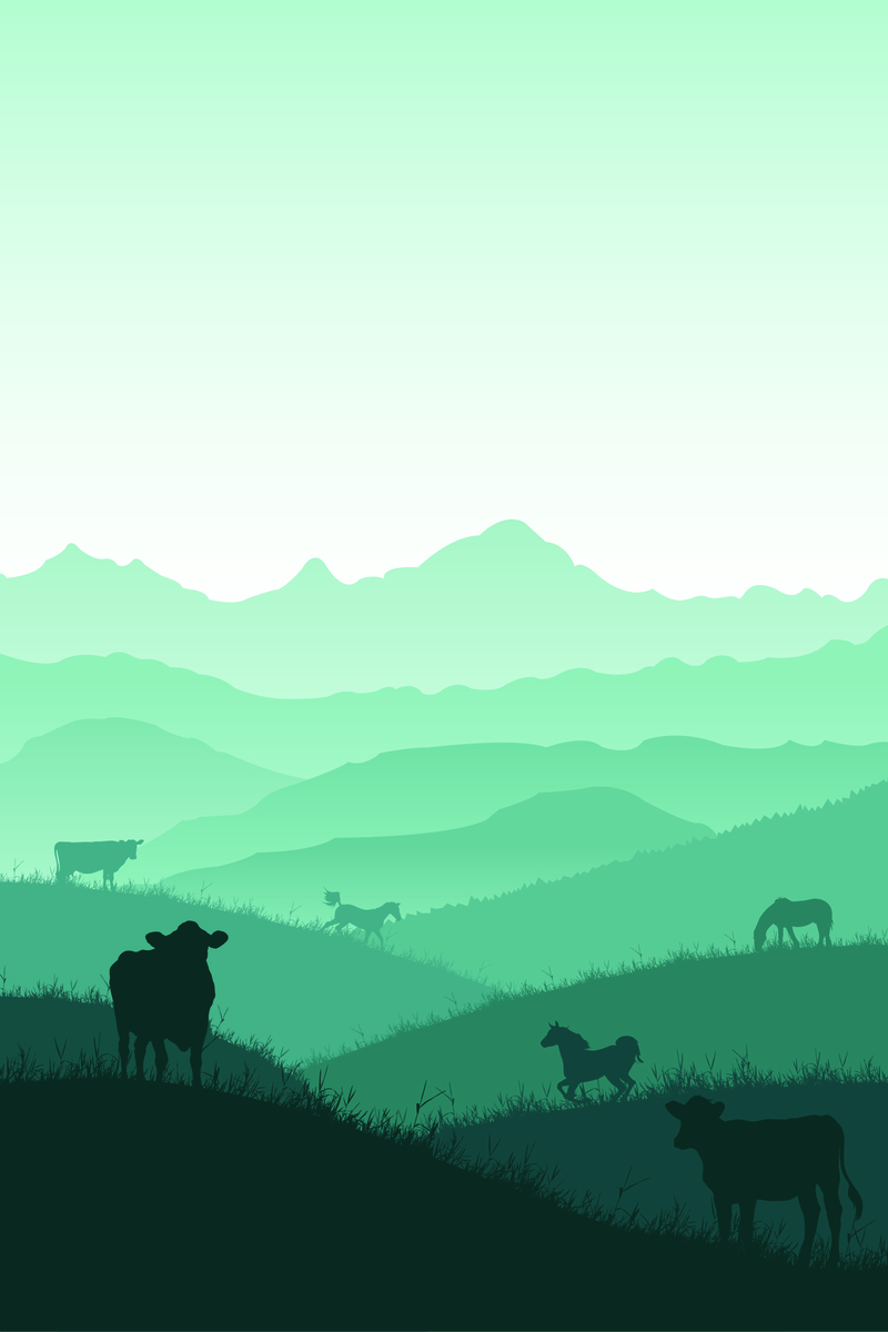 矢量森林剪影海报背景，高清JPG/AI格式风景设计素材，免费下载