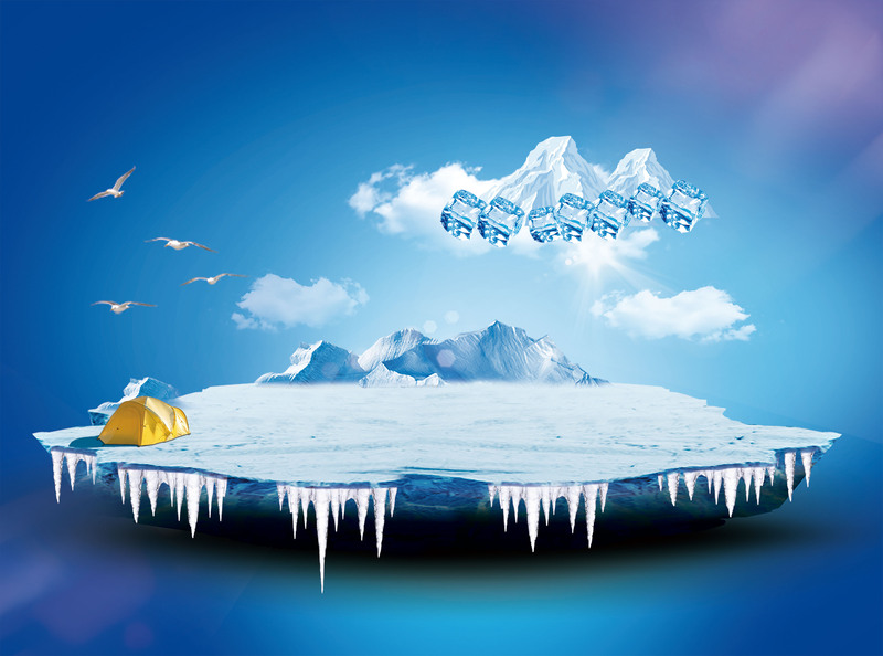 高清JPG冰块雪块海报背景，风景PSD设计素材下载