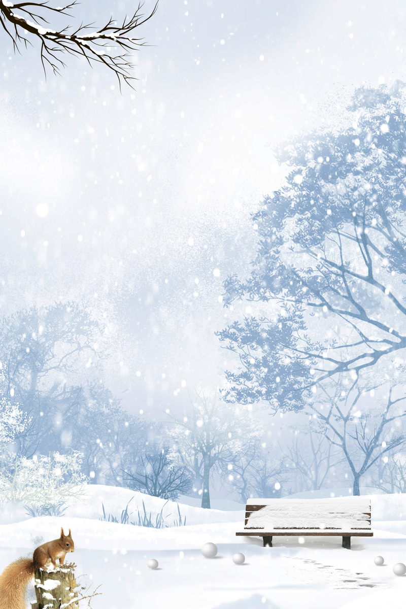 清新雪地手绘banner，文艺小清新风格，JPG/PSD格式电商设计素材下载
