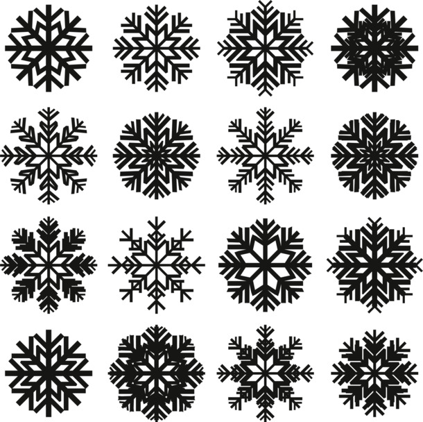 圣诞节矢量雪花PNG透明图，高清节日元素，设计素材下载