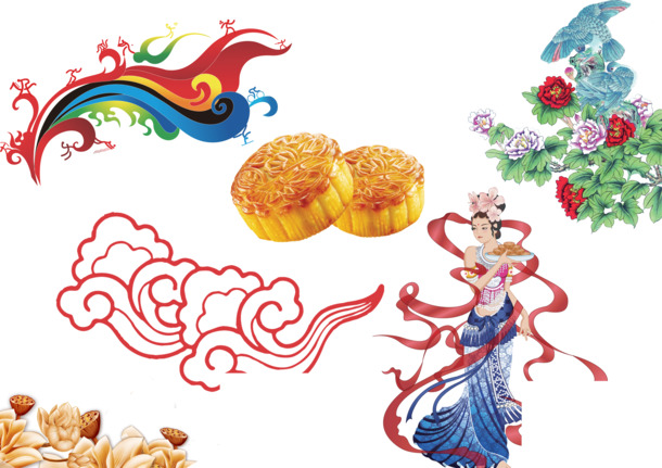 中秋节PNG透明图片，高清节日元素，设计素材免费下载