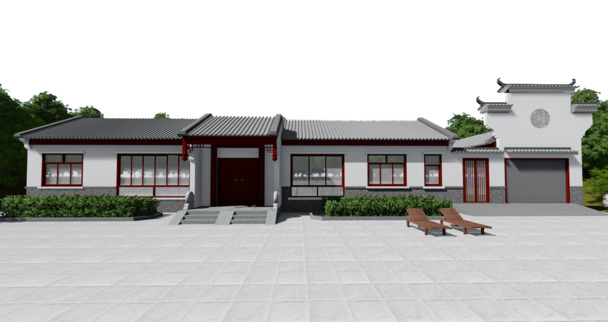 中国风两进制四合院PNG透明图片，高清装饰元素，免费下载设计素材